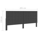 vidaXL Tête de lit touffetée Gris foncé Tissu 200x200 cm