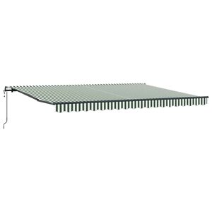 vidaXL Auvent Rétractable Vert et blanc 450 × 350 cm tissu