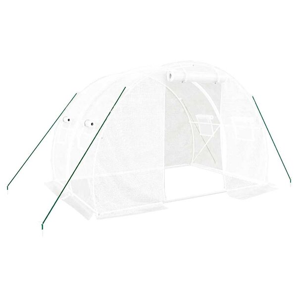 vidaXL Serre avec cadre en acier blanc 6 m² 3x2x2 m