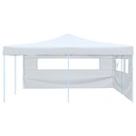 vidaXL Belvédère pliable avec 2 parois 5x5 m Blanc