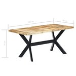 vidaXL Table à manger 160x80x75 cm Bois de manguier massif brut