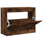 vidaXL Armoire à chaussures chêne fumé 80x34x63 cm bois d'ingénierie