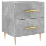 vidaXL Table de chevet gris béton 40x35x47 5 cm bois d’ingénierie