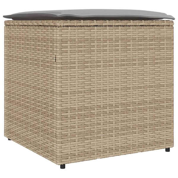 vidaXL Boîte à coussins avec stockage Beige 50 x 50 x 50 cm polyrotin