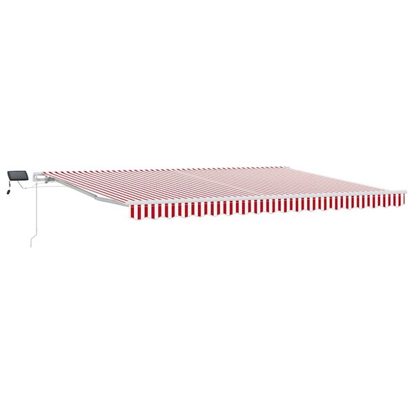 vidaXL Auvent Rétractable avec Rouge et blanc 450 ×300 cm tissu