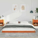 vidaXL Cadre de lit Brun cire 200 x 200 cm Pin massif