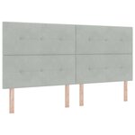 vidaXL Lit à Ressorts avec Matelas LED Gris clair 200 x 200 cm Velours