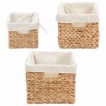 vidaXL Paniers de rangement 3 Pièces Naturel 35 x 30 x 25 cm