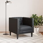 vidaXL Fauteuil Chesterfield noir similicuir