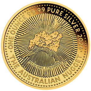 Pièce de monnaie en Argent 1 Dollar g 31.1 (1 oz) Millésime 2026 AUSTRALIAN NUGGET (PRÉCOMMANDE)