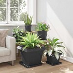 vidaXL Pots de plantes 6 Pièces Noir 43 x 43 x 33 5 cm Plastique