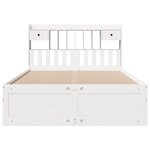 vidaXL Lit bibliothèque sans matelas blanc 160x200 cm bois pin massif