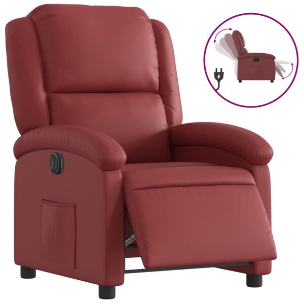 vidaXL Fauteuil inclinable électrique Rouge bordeaux Similicuir