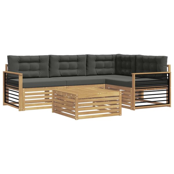 vidaXL Ensemble de canapés d'extérieur 6 Pièces Blanc et anthracite