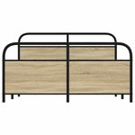 vidaXL Cadre de lit en métal sans matelas chêne sonoma 150x200 cm