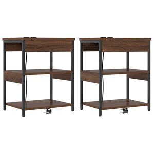 vidaXL Cabinet de chevet 2 Pièces Chêne marron Bois d'ingénierie