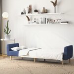 vidaXL Canapé-lit à 2 places bleu tissu