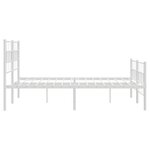 vidaXL Cadre de lit métal sans matelas et pied de lit blanc 120x200 cm