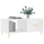 vidaXL Table basse Blanc brillant 90x50x40 cm Bois d'ingénierie