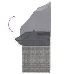 vidaXL Salon de jardin 4 Pièces avec coussins gris résine tressée