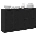 vidaXL Buffet 3 Pièces Chêne noir Bois d'ingénierie