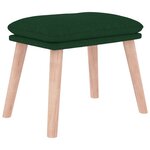 vidaXL Chaise à bascule avec repose-pied Vert foncé Tissu