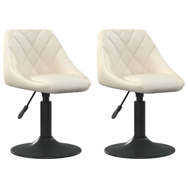 vidaXL Chaises pivotantes à manger lot de 2 Crème Velours