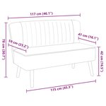vidaXL Canapé 117x55 5x77 cm Tissu Gris foncé