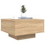 vidaXL Table basse avec lumières LED chêne sonoma 55x55x31 cm