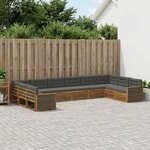 vidaXL Ensembles de canapés avec coussin 10 Pièces Bois d'Acacia Massif