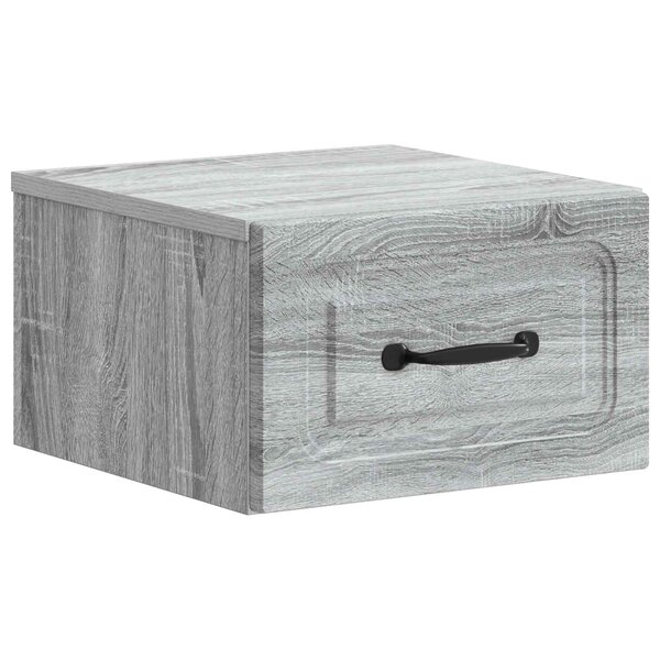 vidaXL Cabinet de chevet mural Sonoma gris 34 5 x 33 x 20 cm