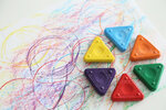 Triangles magiques Crayon à la cire pour enfant 12 dont 1 doré et 1 argenté