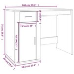 vidaXL Bureau Chêne marron 100x49x75 cm Bois d'ingénierie