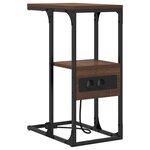 vidaXL Table de chevet avec tiroir Chêne marron 41.5 x 26 x 60.5 cm