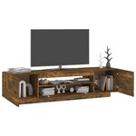 vidaXL Meuble TV avec lumières LED Chêne fumé 160x35x40 cm