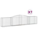 vidaXL Paniers à gabions arqués 7 Pièces 400x50x80/100 cm Fer galvanisé