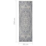 vidaXL Tapis à tissage plat d'extérieur 80x250 cm Motif bleu