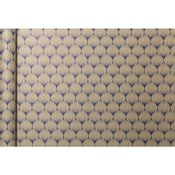 Rouleau de papier kraft brut 5x0 35m motif feuilles bleues clairefontaine