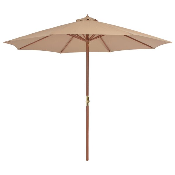 vidaXL Parasol d'extérieur avec mât en bois 300 cm taupe