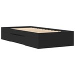 vidaXL Cadre de lit sans matelas noir 90x200 cm bois d'ingénierie