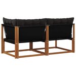 vidaXL Canapé d’extérieur milieu et coin avec coussin 7 Pièce Naturel