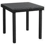 vidaXL Chaises longues 2 Pièces avec table Résine tressée Noir