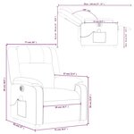 vidaXL Fauteuil de massage inclinable électrique gris clair tissu