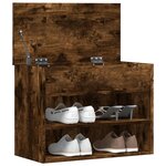 vidaXL Banc à chaussures Chêne fumé 60x30x45 cm Bois d'ingénierie