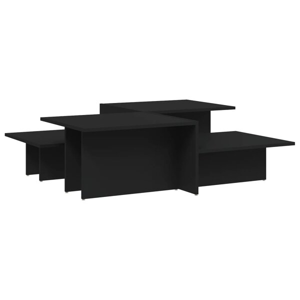 vidaXL Tables basses 2 Pièces Noir Bois d'ingénierie