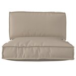 vidaXL Ensemble de coussins de palette 2 pièces taupe en tissu Oxford