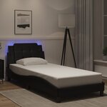 vidaXL Cadre de lit avec LED sans matelas noir 80x200 cm