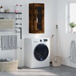 vidaXL Armoire murale chêne fumé 34 5x34x90 cm
