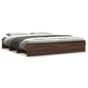 vidaXL Cadre de lit sans matelas chêne marron 200x200 cm