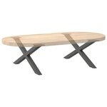 vidaXL Pieds de table basse en forme de X  2 pièces  anthracite  70 x (30-31) cm  acier